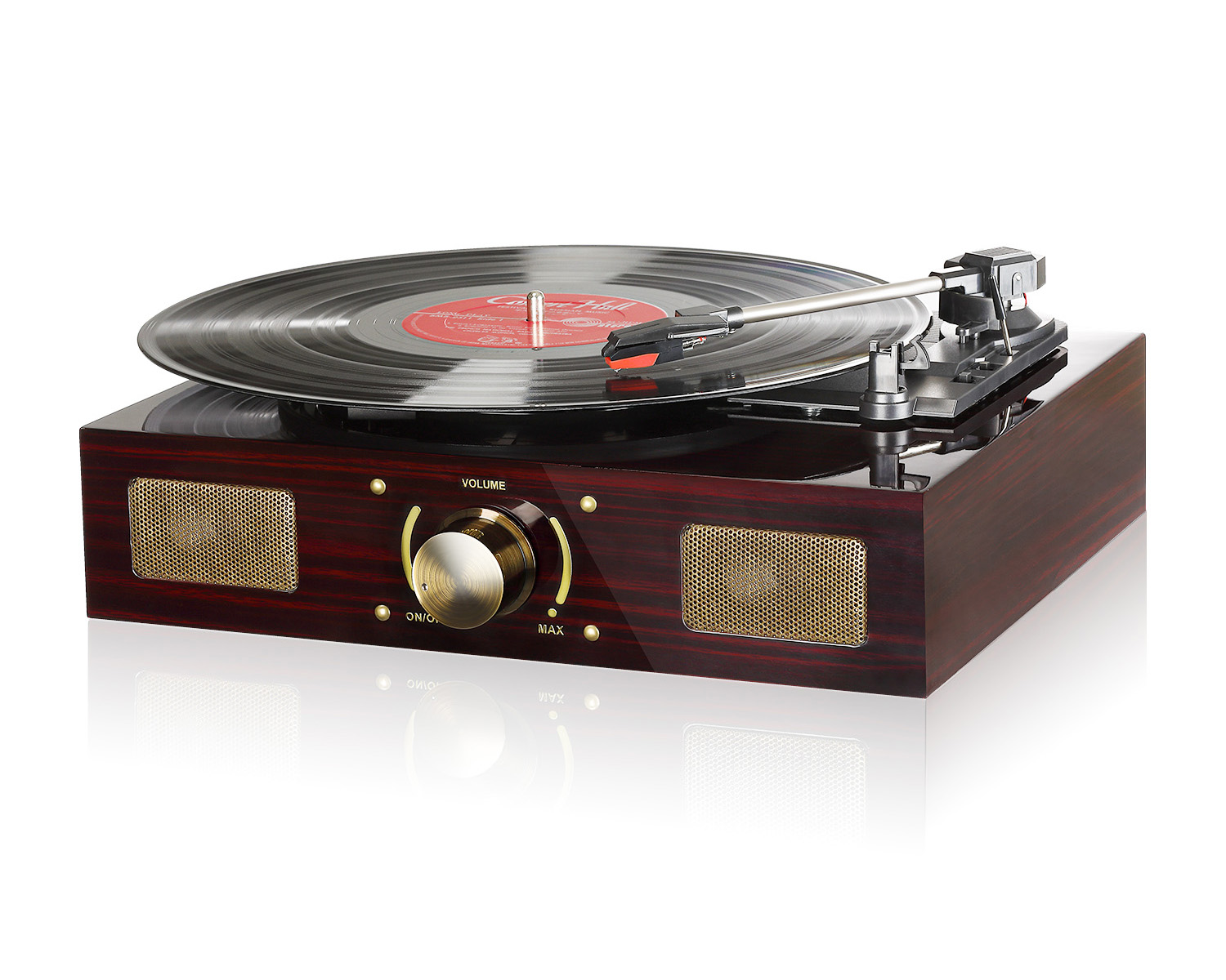 Vinyl Record Player, LuguLake Turntable with Stereo 3-Speed, Built-in ...